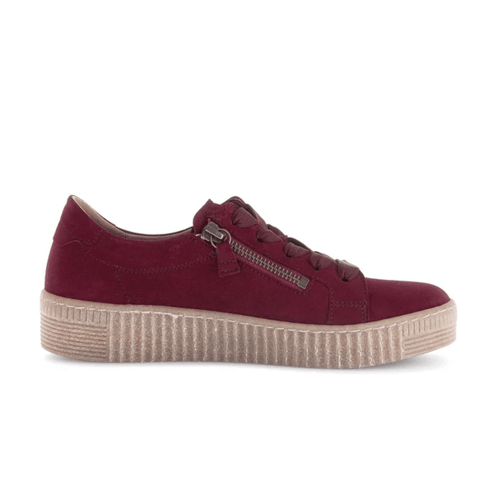 Gabor Wisdom 33.334 Casual Lace Up/Zip Shoe - Bordeaux Suede - image 005 |ww_colour=bordeaux-suede|ww_order=005|
