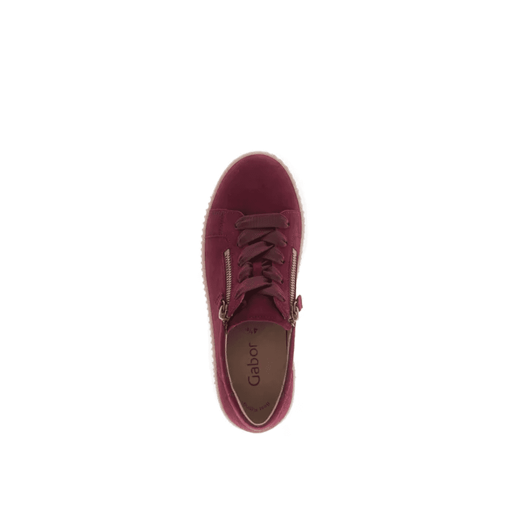 Gabor Wisdom 33.334 Casual Lace Up/Zip Shoe - Bordeaux Suede - image 006 |ww_colour=bordeaux-suede|ww_order=006|