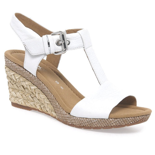 Gabor Karen Wedge Sandal - White 40 - image 001 |ww_colour=white-40|ww_order=001|