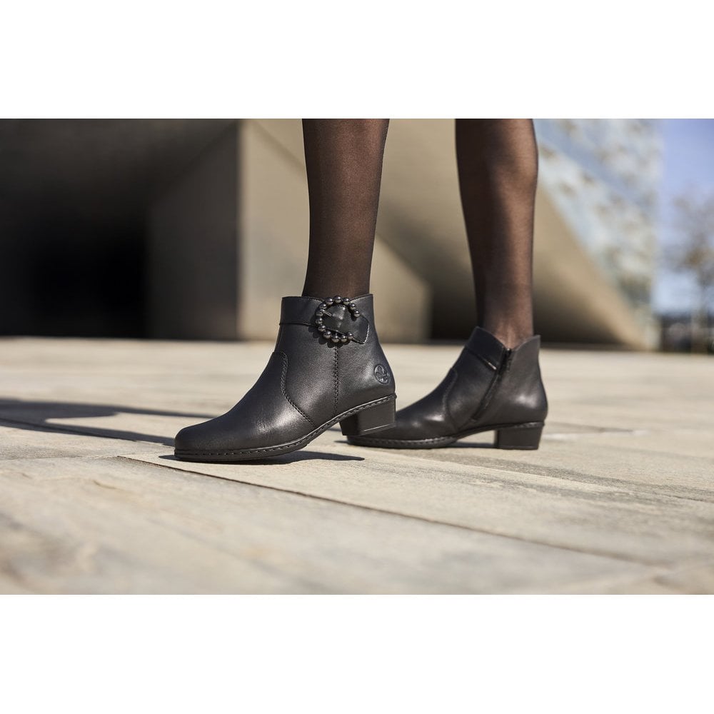 Rieker Y0797 Zip Up Boot - Black - image 003 |ww_colour=black|ww_order=003|