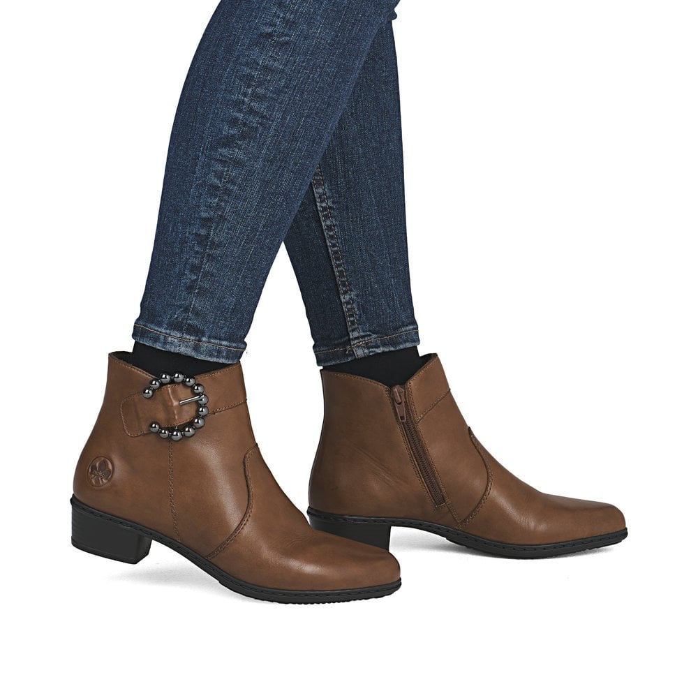 Rieker Y0797 Zip Up Boot - Tan - image 002 |ww_colour=tan|ww_order=002|