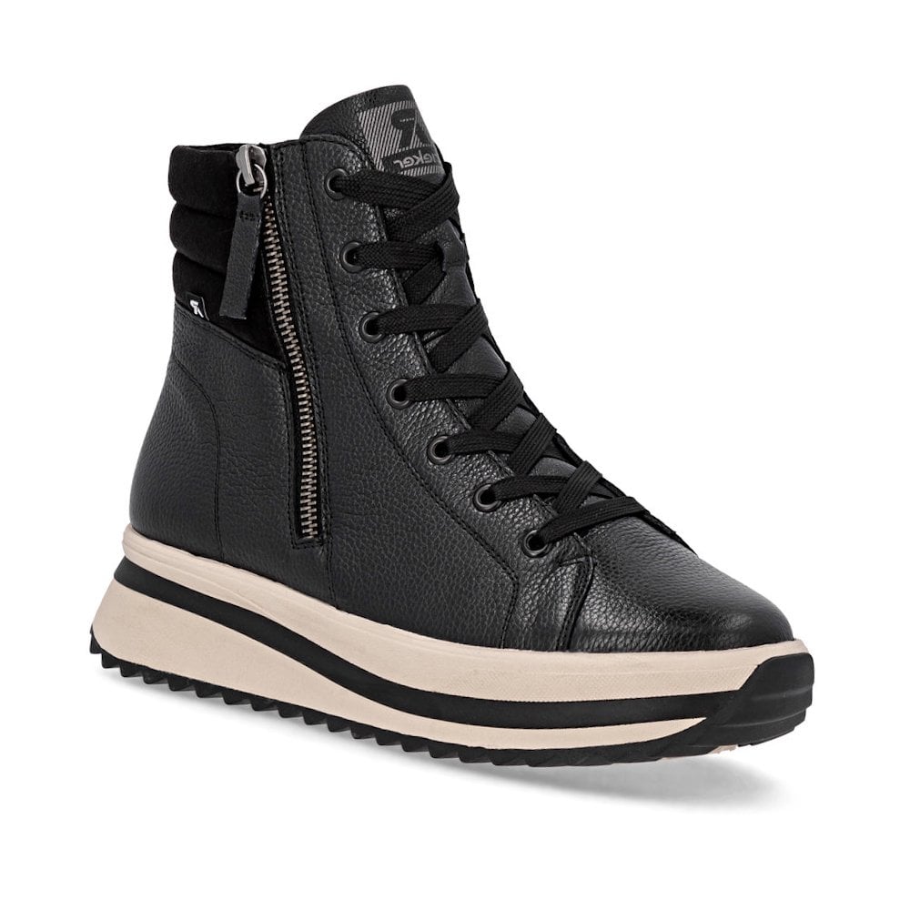 Rieker W3870 Platform Zip/Lace Up Ankle Boot - Black - image 001 |ww_colour=black|ww_order=001|