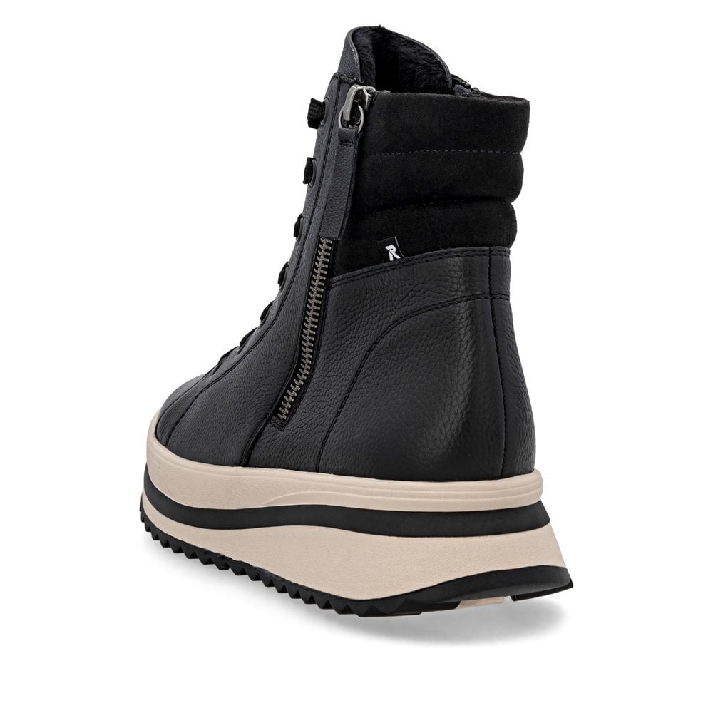 Rieker W3870 Platform Zip/Lace Up Ankle Boot - Black - image 005 |ww_colour=black|ww_order=005|