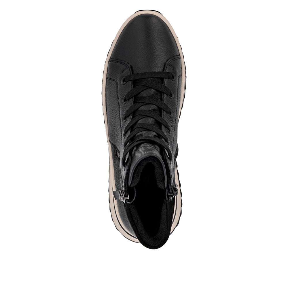 Rieker W3870 Platform Zip/Lace Up Ankle Boot - Black - image 006 |ww_colour=black|ww_order=006|