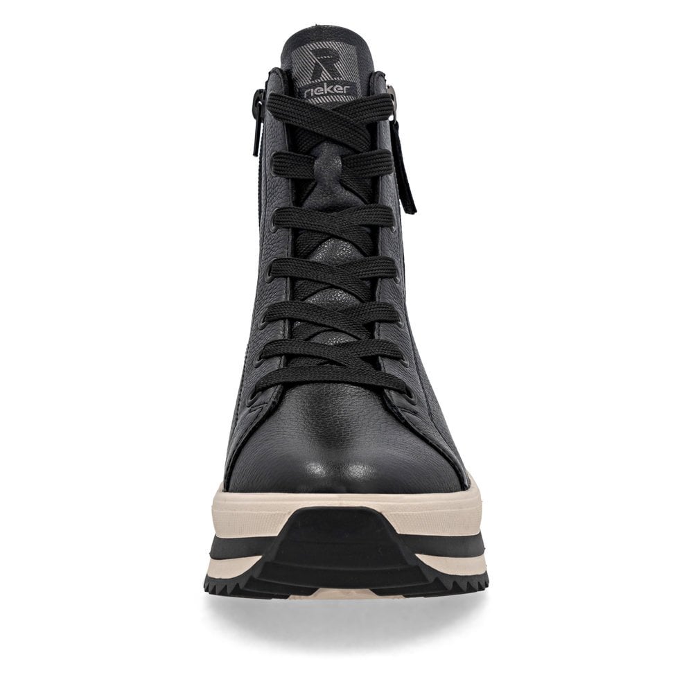 Rieker W3870 Platform Zip/Lace Up Ankle Boot - Black - image 009 |ww_colour=black|ww_order=009|