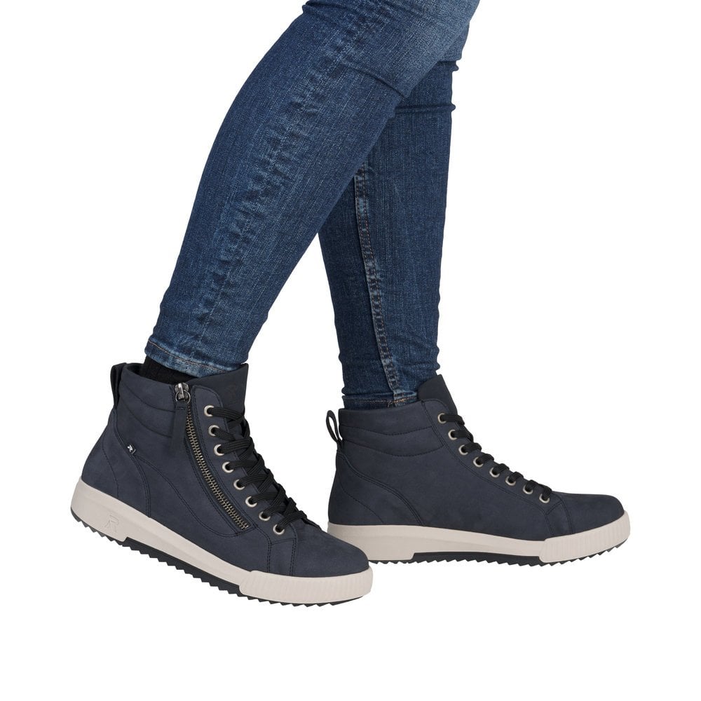 Rieker W0164 Lace/Zip up Ankle Boot - Blue - image 002 |ww_colour=blue|ww_order=002|
