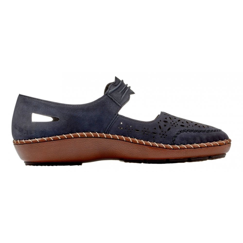 Rieker Cindy Bar Shoe - Dark Blue - image 002 |ww_colour=dark-blue|ww_order=002|