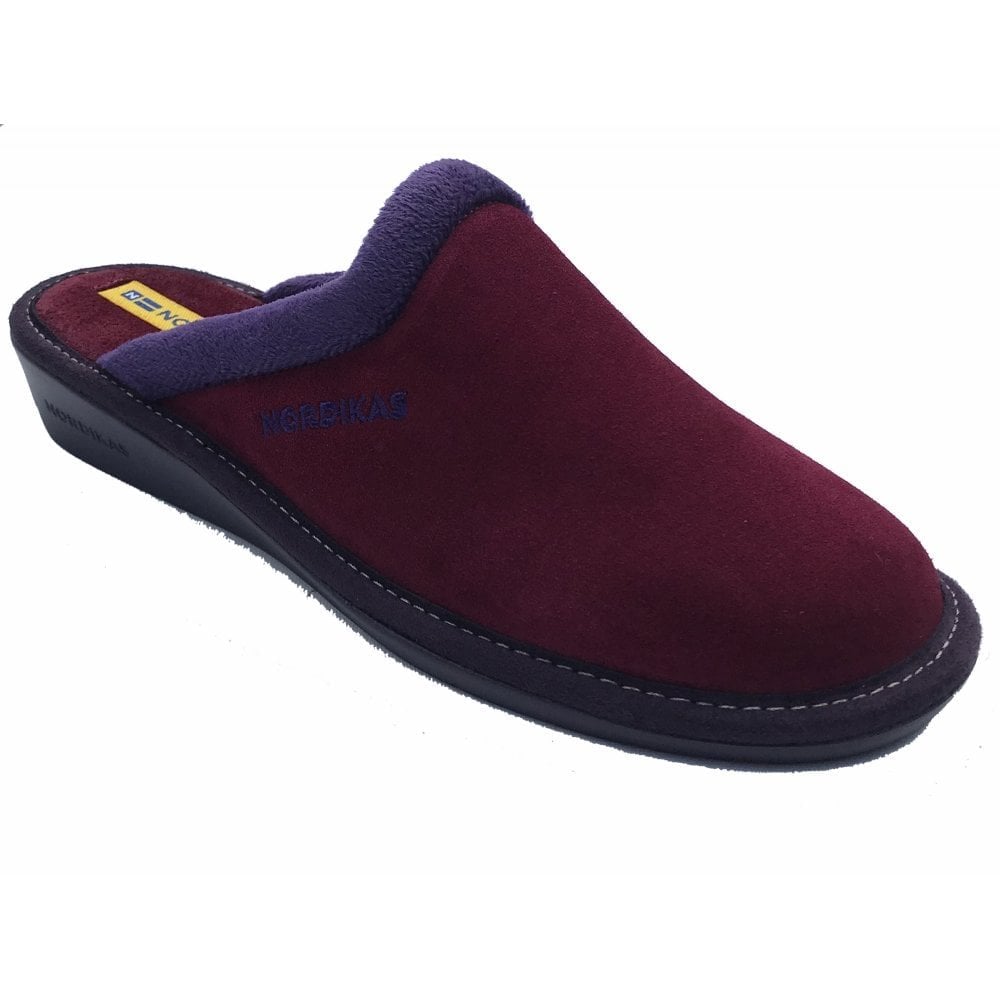 Nordikas Womens 234 Mule Suede Slipper - Burdeos/Burgundy/PURP - image 001 |ww_colour=burdeos-burgundy-purp|ww_order=001|