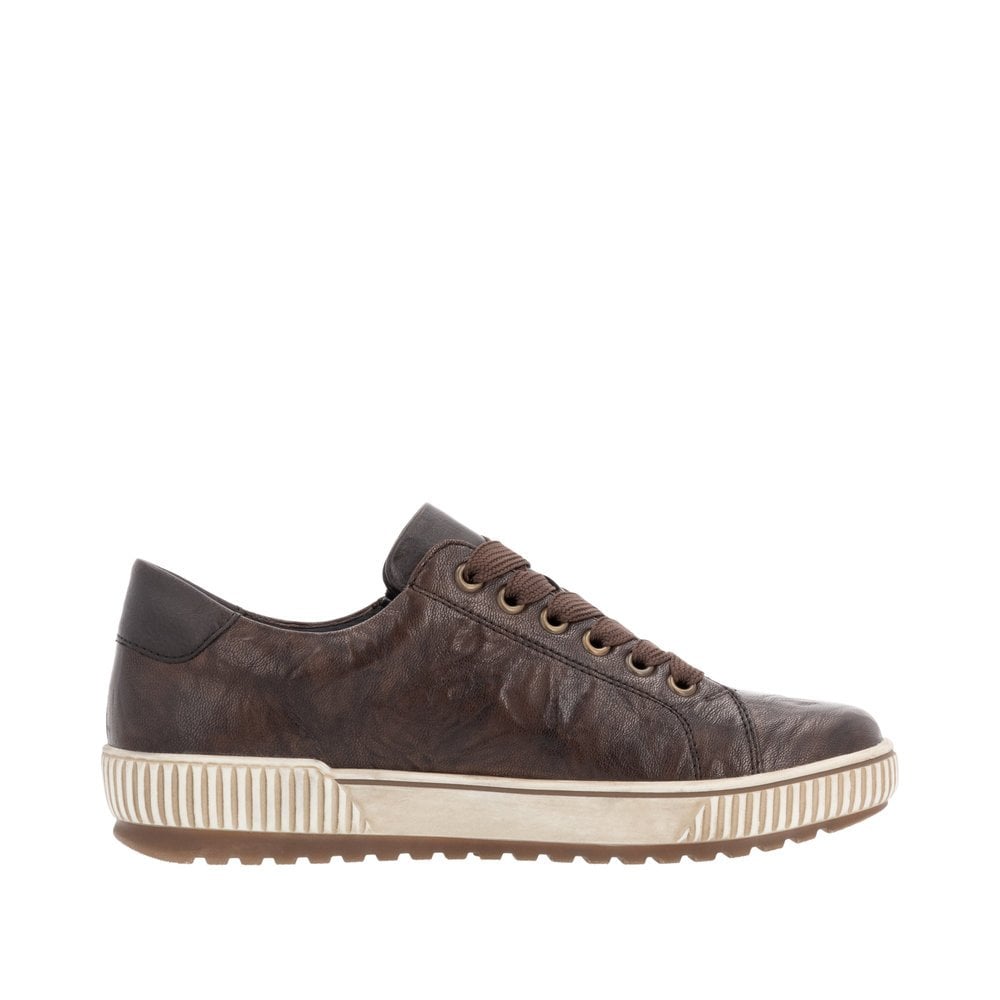 Remonte D0700 Water Resistant Lace & Zip Up - Dark Brown - image 004 |ww_colour=dark-brown|ww_order=004|