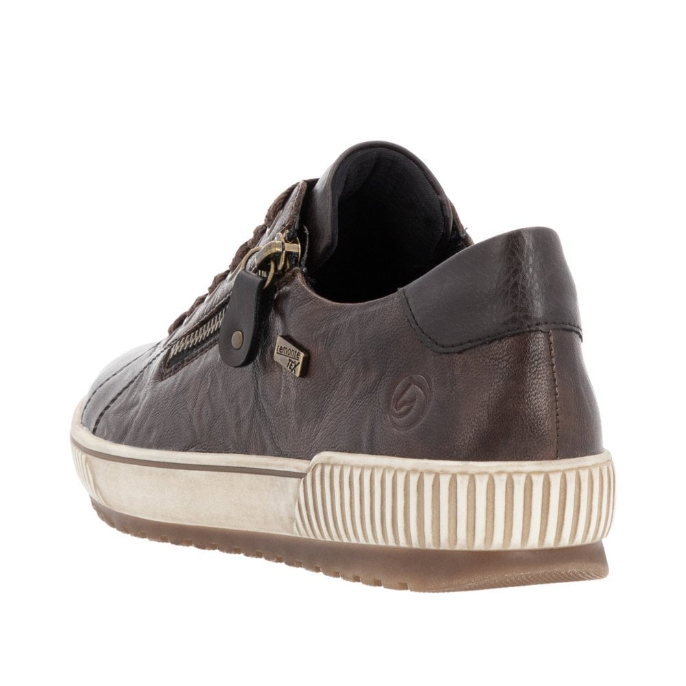 Remonte D0700 Water Resistant Lace & Zip Up - Dark Brown - image 005 |ww_colour=dark-brown|ww_order=005|