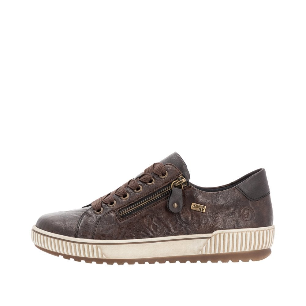 Remonte D0700 Water Resistant Lace & Zip Up - Dark Brown - image 006 |ww_colour=dark-brown|ww_order=006|