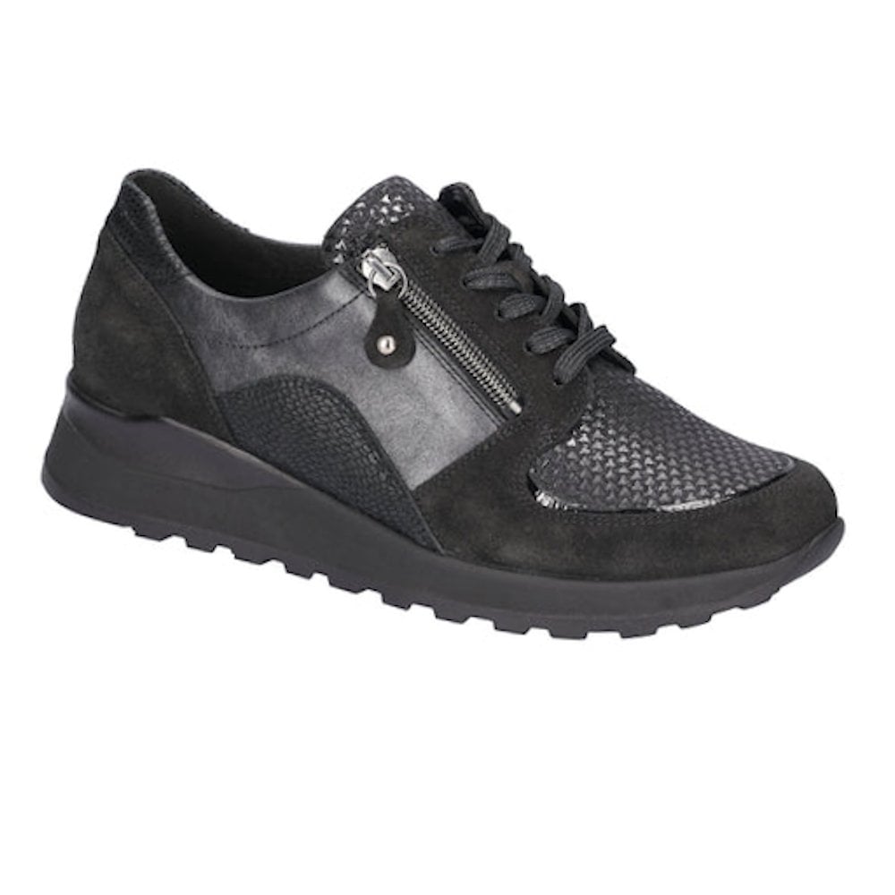 Waldlaufer Hiroko Lace Up & Zip Fastening - Black - image 001 |ww_colour=black|ww_order=001|