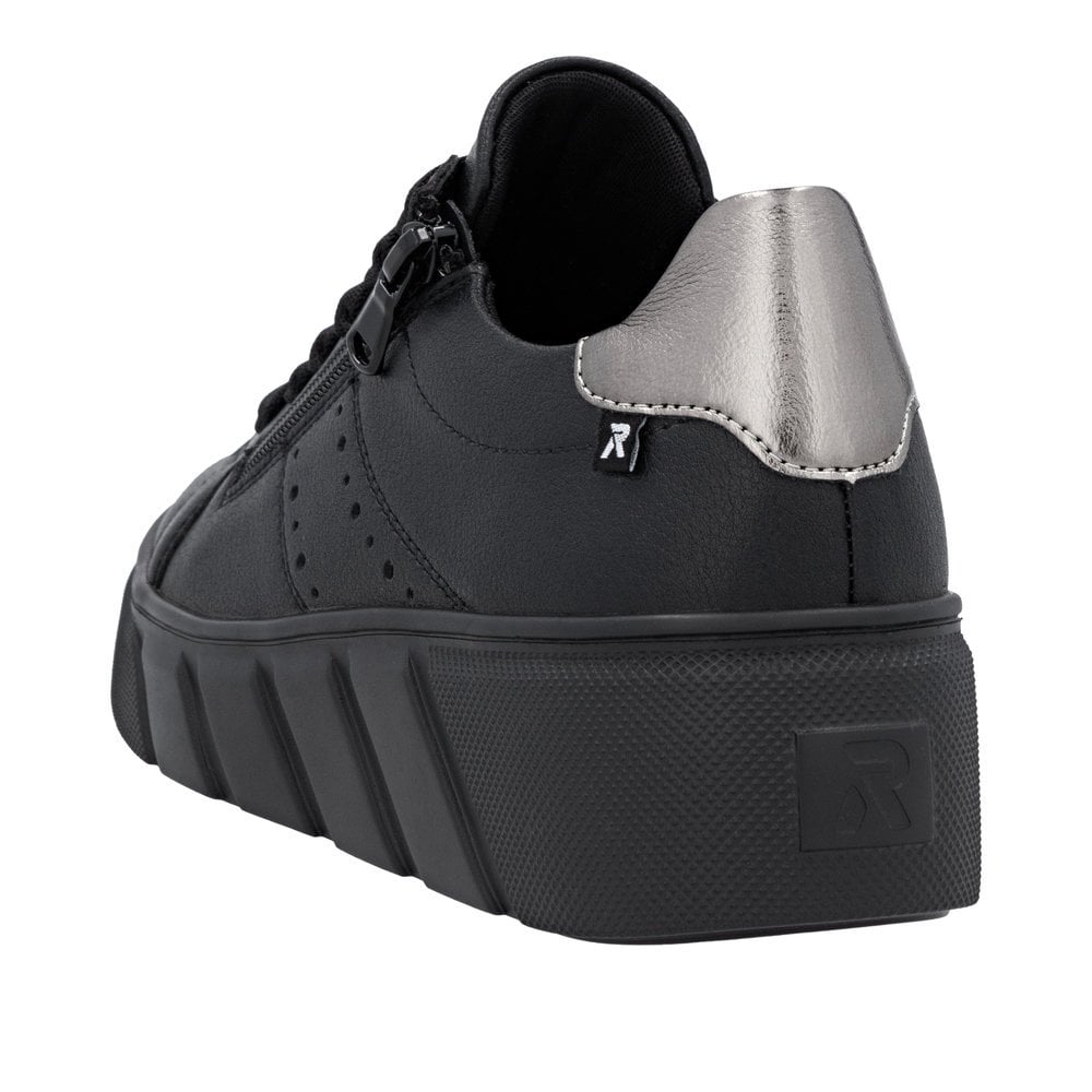 Rieker W2605 Lace Up/Zip trainer - Black - image 004 |ww_colour=black|ww_order=004|