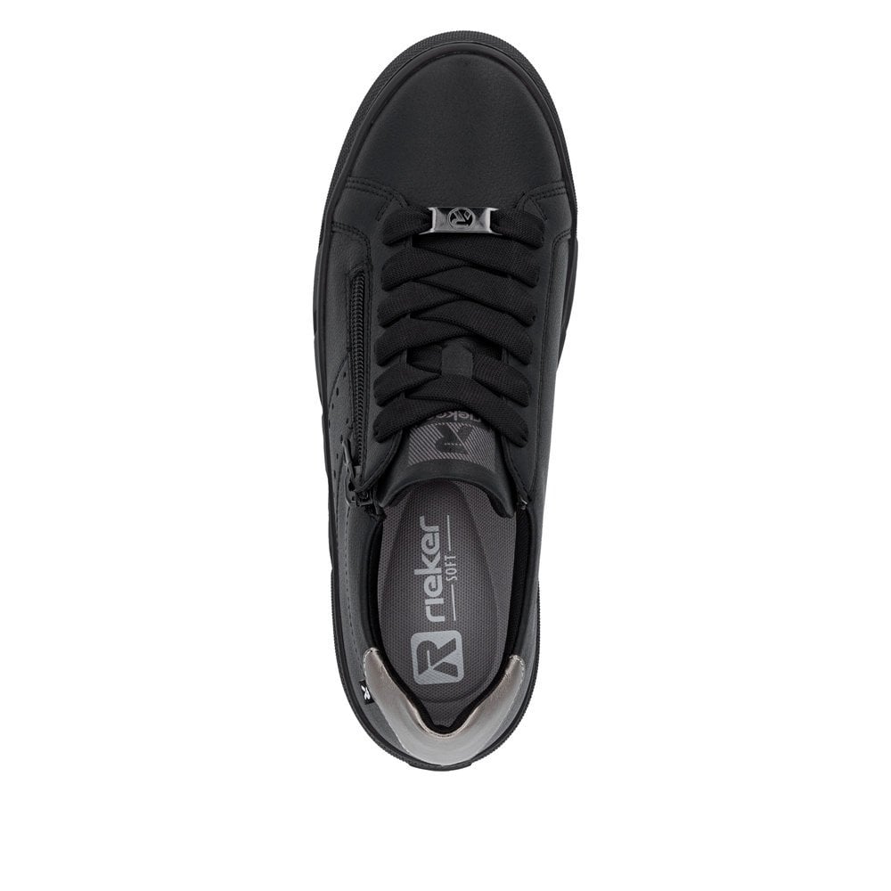 Rieker W2605 Lace Up/Zip trainer - Black - image 005 |ww_colour=black|ww_order=005|