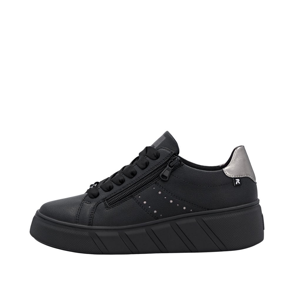 Rieker W2605 Lace Up/Zip trainer - Black - image 007 |ww_colour=black|ww_order=007|