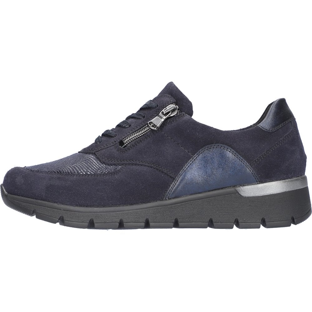 Waldlaufer K Ramona Wide Fit Lace Up/Zip Fastening Shoe - Notte - image 002 |ww_colour=notte|ww_order=002|