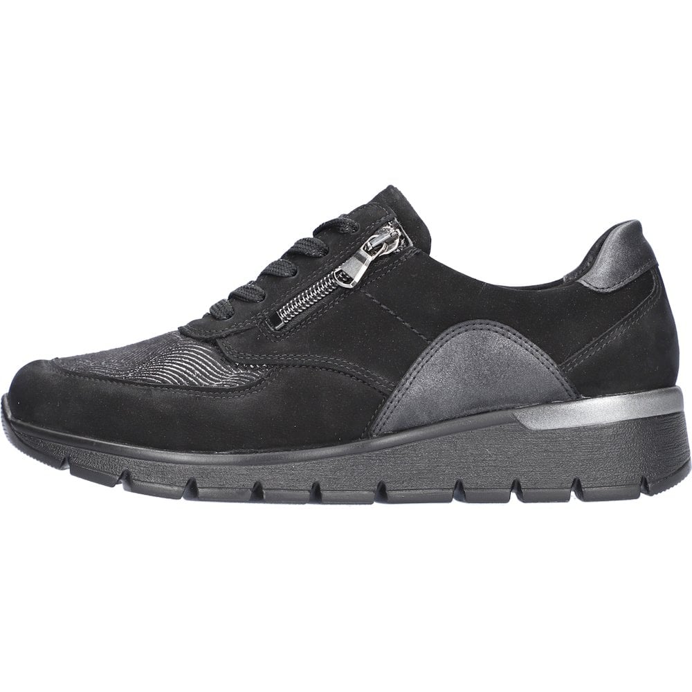 Waldlaufer K Ramona Wide Fit Lace Up/Zip Fastening Shoe - Schwarz - image 003 |ww_colour=schwarz|ww_order=003|