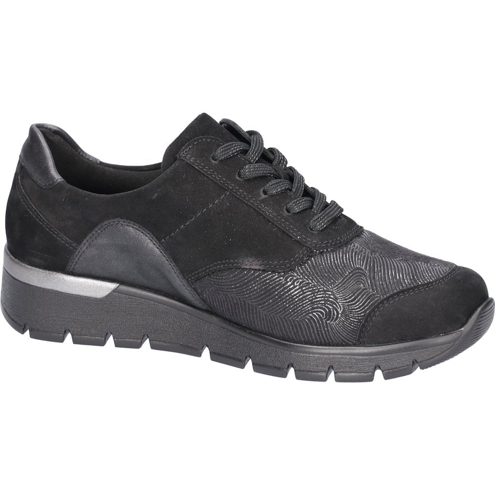 Waldlaufer K Ramona Wide Fit Lace Up/Zip Fastening Shoe - Schwarz - image 004 |ww_colour=schwarz|ww_order=004|