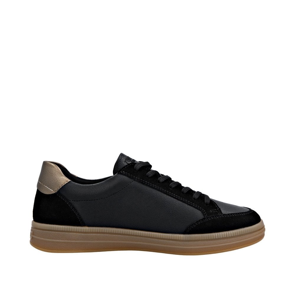 Remonte D2C04 Water Resistant Lace & Zip Up Trainers - Black Combi - image 002 |ww_colour=black-combi|ww_order=002|