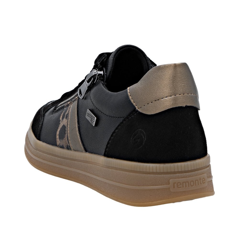 Remonte D2C04 Water Resistant Lace & Zip Up Trainers - Black Combi - image 003 |ww_colour=black-combi|ww_order=003|