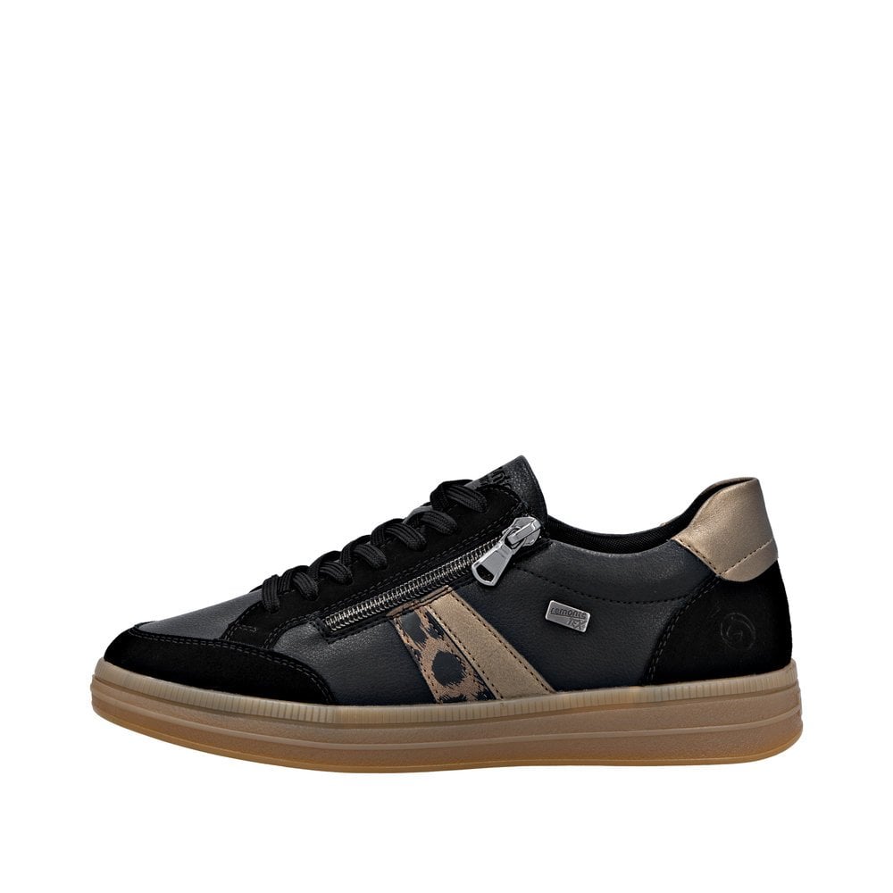 Remonte D2C04 Water Resistant Lace & Zip Up Trainers - Black Combi - image 005 |ww_colour=black-combi|ww_order=005|
