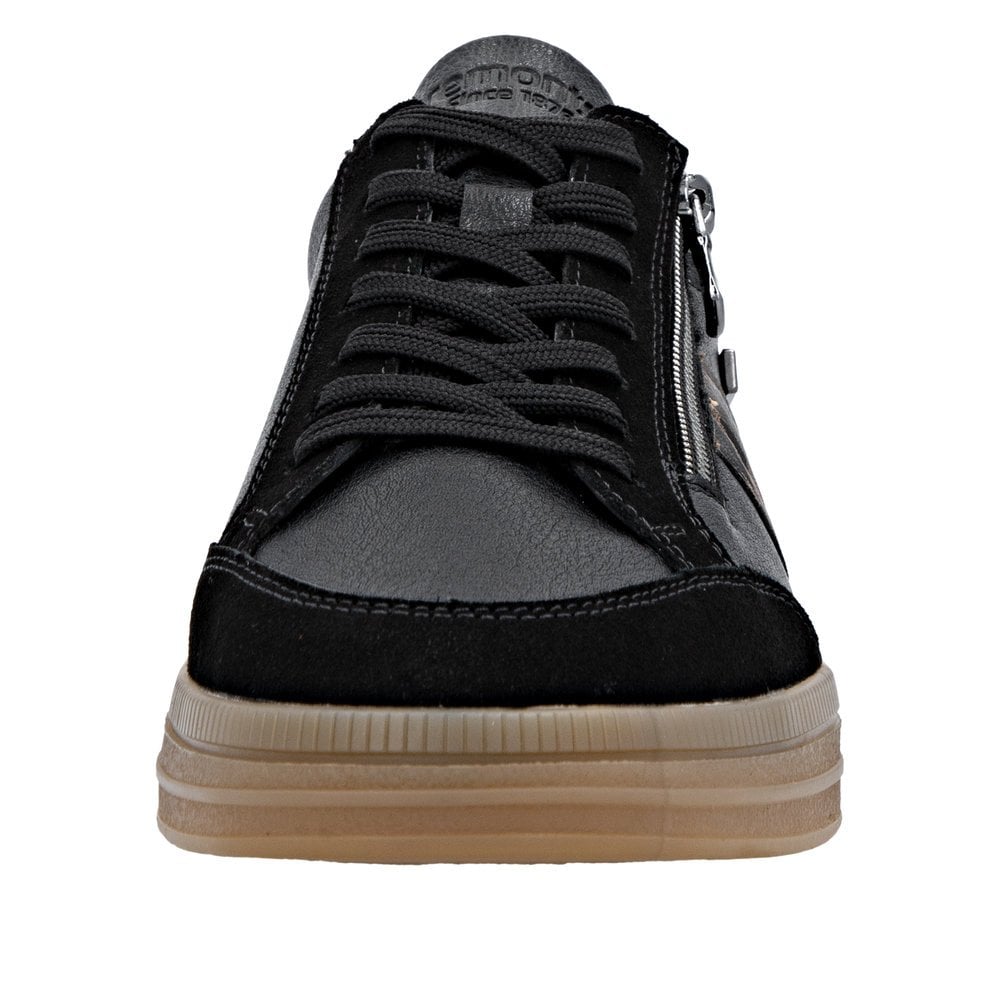 Remonte D2C04 Water Resistant Lace & Zip Up Trainers - Black Combi - image 006 |ww_colour=black-combi|ww_order=006|