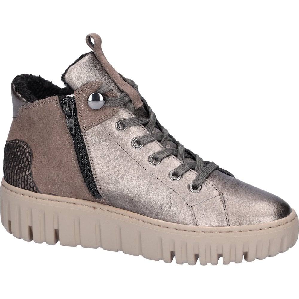 Waldlaufer H-Fit Livia Zip/Lace Hi Top - Metallic - image 004 |ww_colour=metallic|ww_order=004|