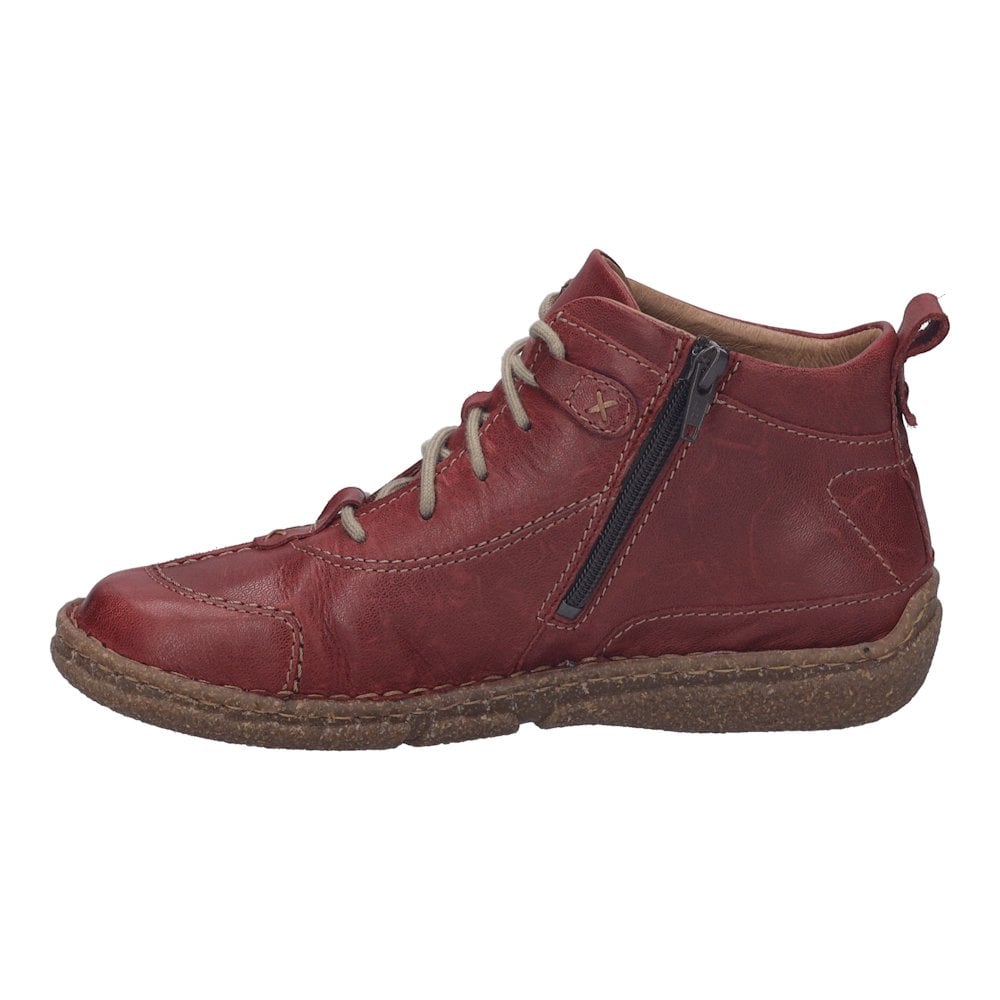 Josef Seibel Neele 52 Lace/Zip Up Ankle Boot - Bordeaux - image 002 |ww_colour=bordeaux|ww_order=002|