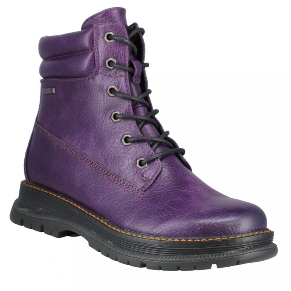 Westland by Josef Seibel Peyton 01 Waterproof Vegan Lace/Zip Up Boot - Purple - image 001 |ww_colour=purple|ww_order=001|