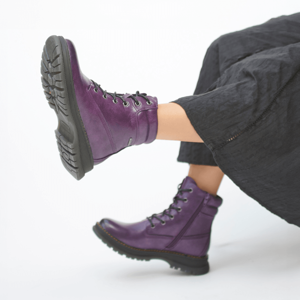 Westland by Josef Seibel Peyton 01 Waterproof Vegan Lace/Zip Up Boot - Purple - image 002 |ww_colour=purple|ww_order=002|