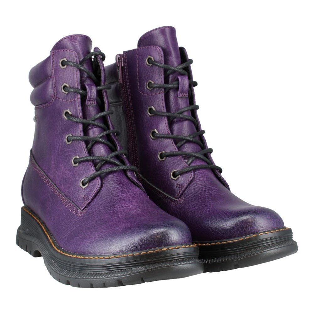 Westland by Josef Seibel Peyton 01 Waterproof Vegan Lace/Zip Up Boot - Purple - image 003 |ww_colour=purple|ww_order=003|