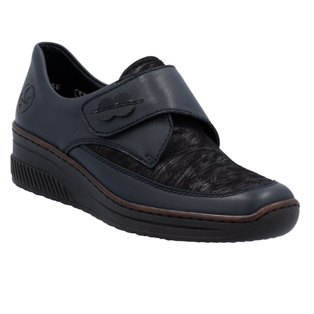 Rieker 487C0 Touch Strap Fastening Shoe - Blue - image 001 |ww_colour=blue|ww_order=001|