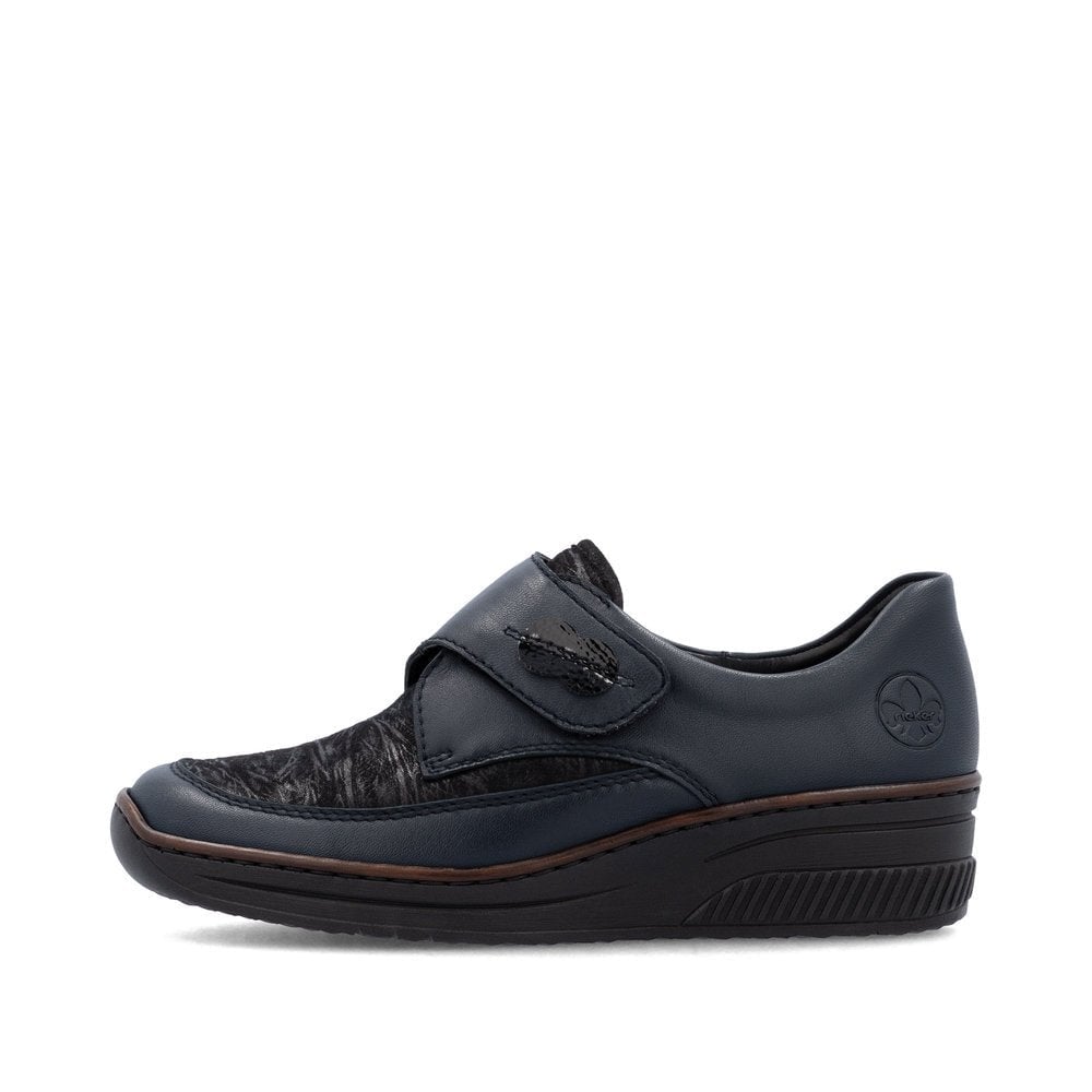 Rieker 487C0 Touch Strap Fastening Shoe - Blue - image 002 |ww_colour=blue|ww_order=002|
