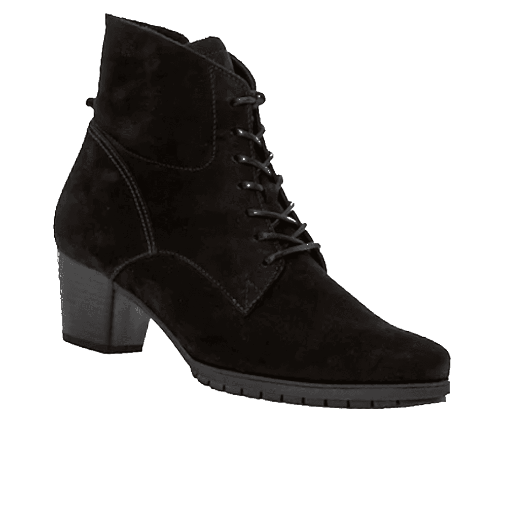 Gabor 605 Optimum Lace/Zip Up Ankle Boot - Black Nubuck - image 001 |ww_colour=black-nubuck|ww_order=001|