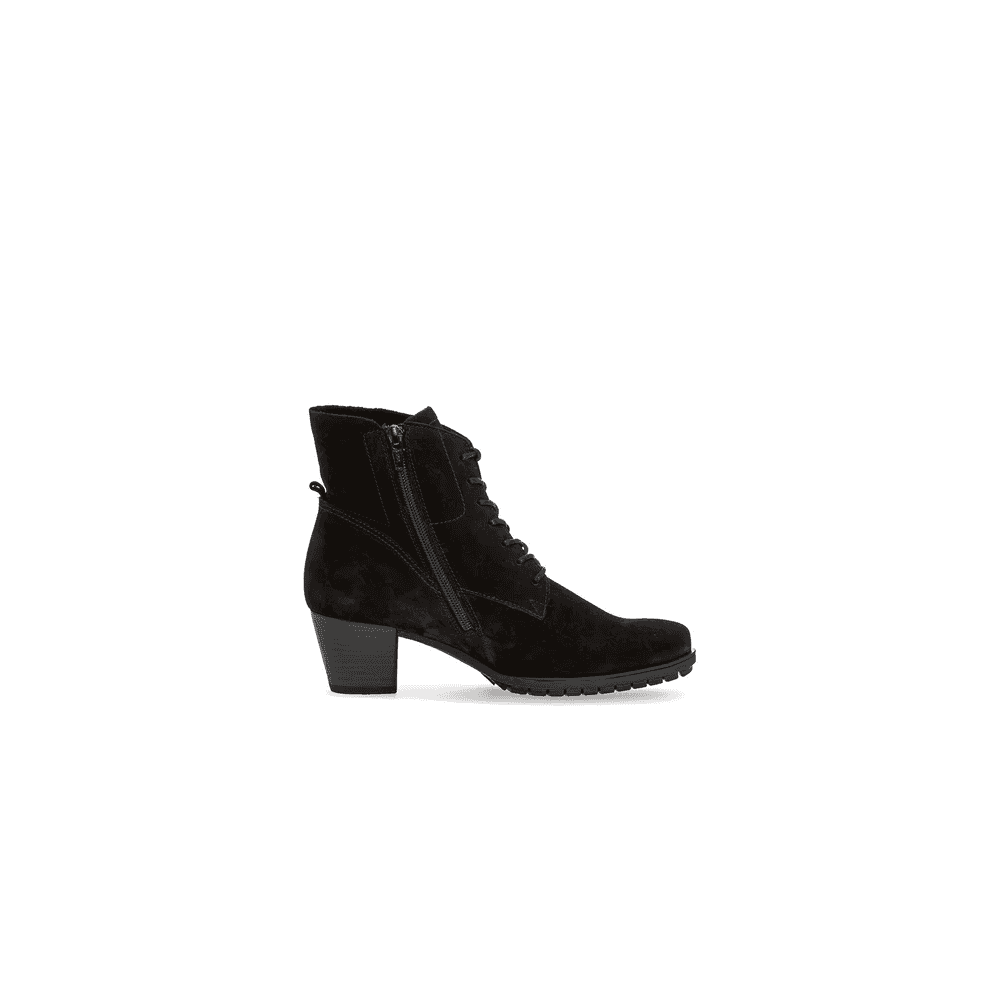 Gabor 605 Optimum Lace/Zip Up Ankle Boot - Black Nubuck - image 003 |ww_colour=black-nubuck|ww_order=003|