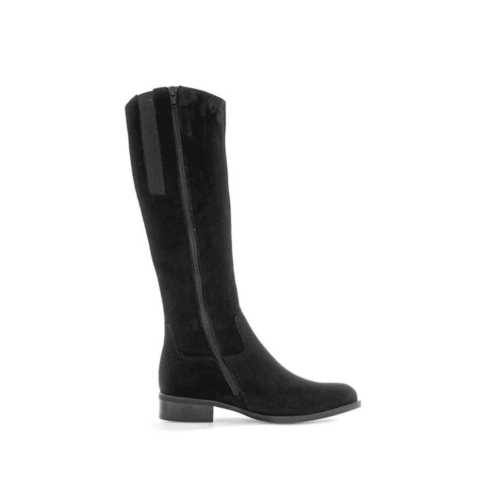 Gabor Brook SLIM FIT Calf Long Boots S - Black Suede - image 002 |ww_colour=black-suede|ww_order=002|