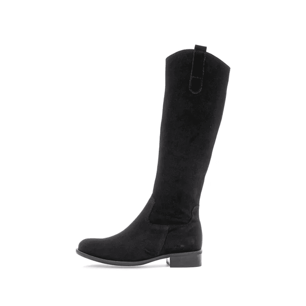 Gabor Brook SLIM FIT Calf Long Boots S - Black Suede - image 003 |ww_colour=black-suede|ww_order=003|