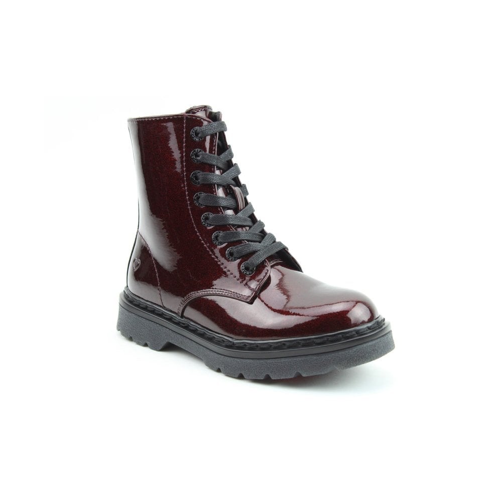 Heavenly Feet Justina 2 Glitter Lace & Zip Up Boot - Burgundy - image 001 |ww_colour=burgundy|ww_order=001|