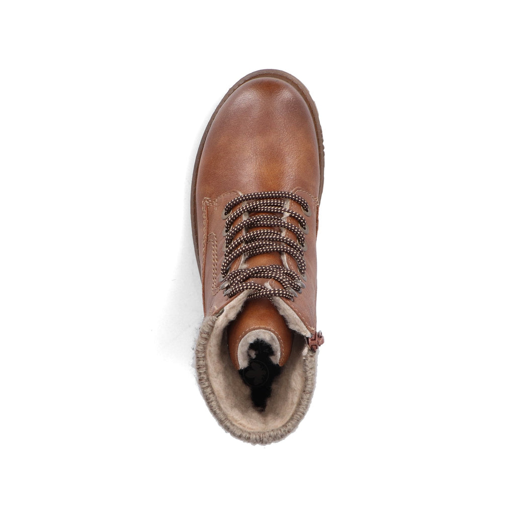 Rieker 73220 Zip & Lace Up Water Resistant Boot - Brown - image 002 |ww_colour=brown|ww_order=002|