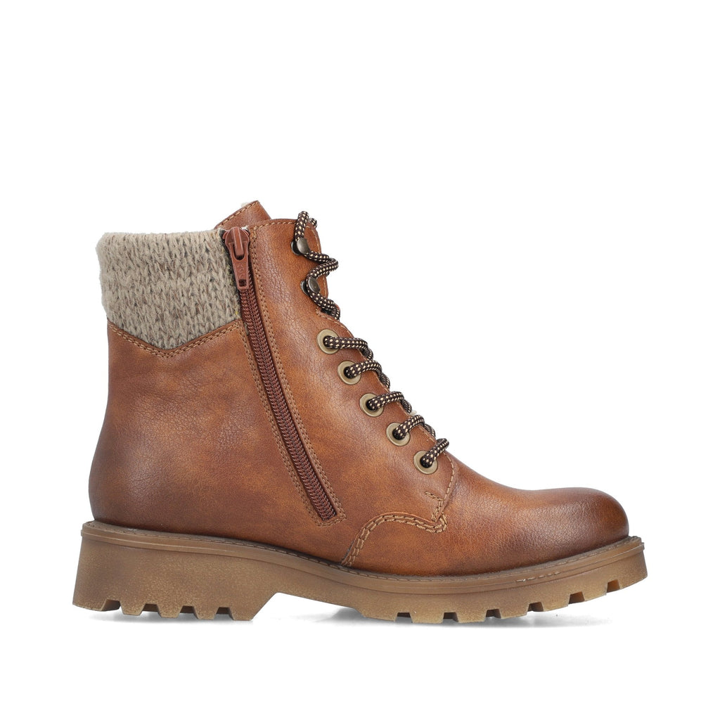 Rieker 73220 Zip & Lace Up Water Resistant Boot - Brown - image 006 |ww_colour=brown|ww_order=006|