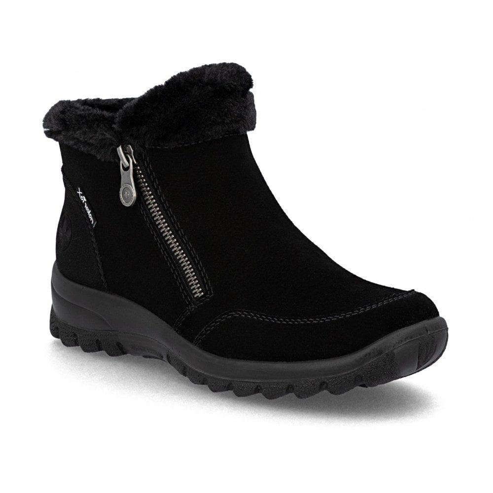 Rieker L7188 Zip Up Water Resistant Ankle Boot - Black - image 001 |ww_colour=black|ww_order=001|