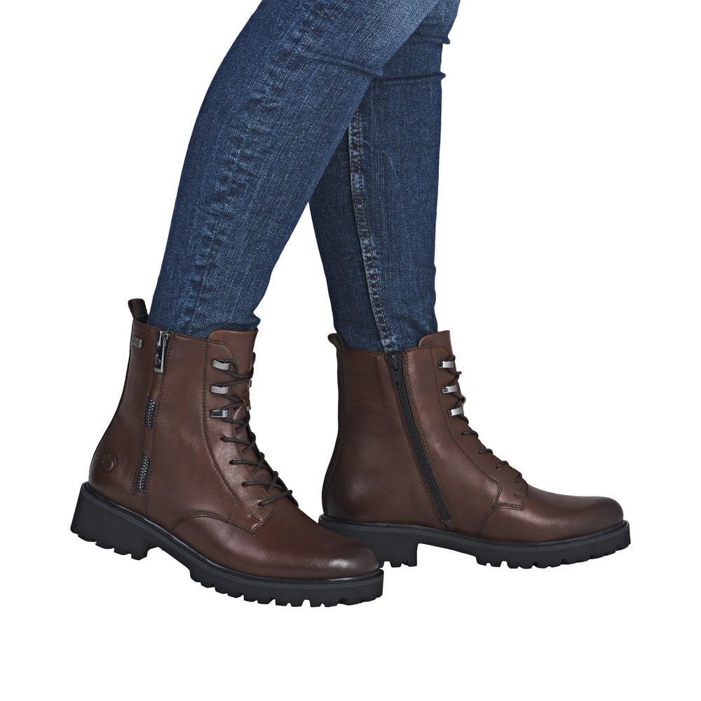 Remonte D8656 Zip/Lace-up boot - Brown - image 002 |ww_colour=brown|ww_order=002|