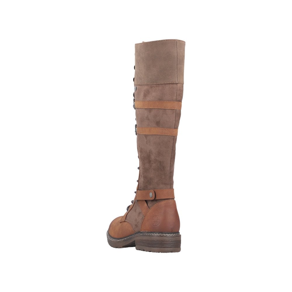 Rieker 94732 Long Lace Up/Zip Boot - Brown - image 003 |ww_colour=brown|ww_order=003|