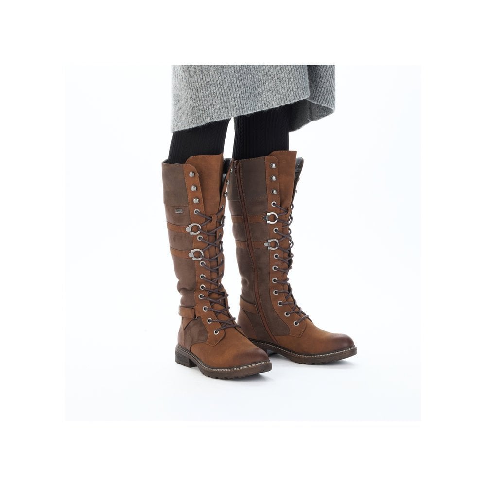 Rieker 94732 Long Lace Up/Zip Boot - Brown - image 005 |ww_colour=brown|ww_order=005|