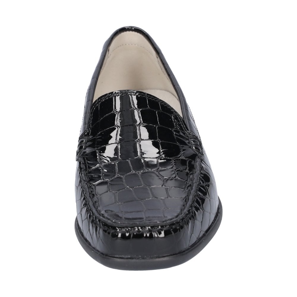 Waldlaufer Harriet Wide Fit Moccasin Shoe - Black Croc - image 004 |ww_colour=black-croc|ww_order=004|