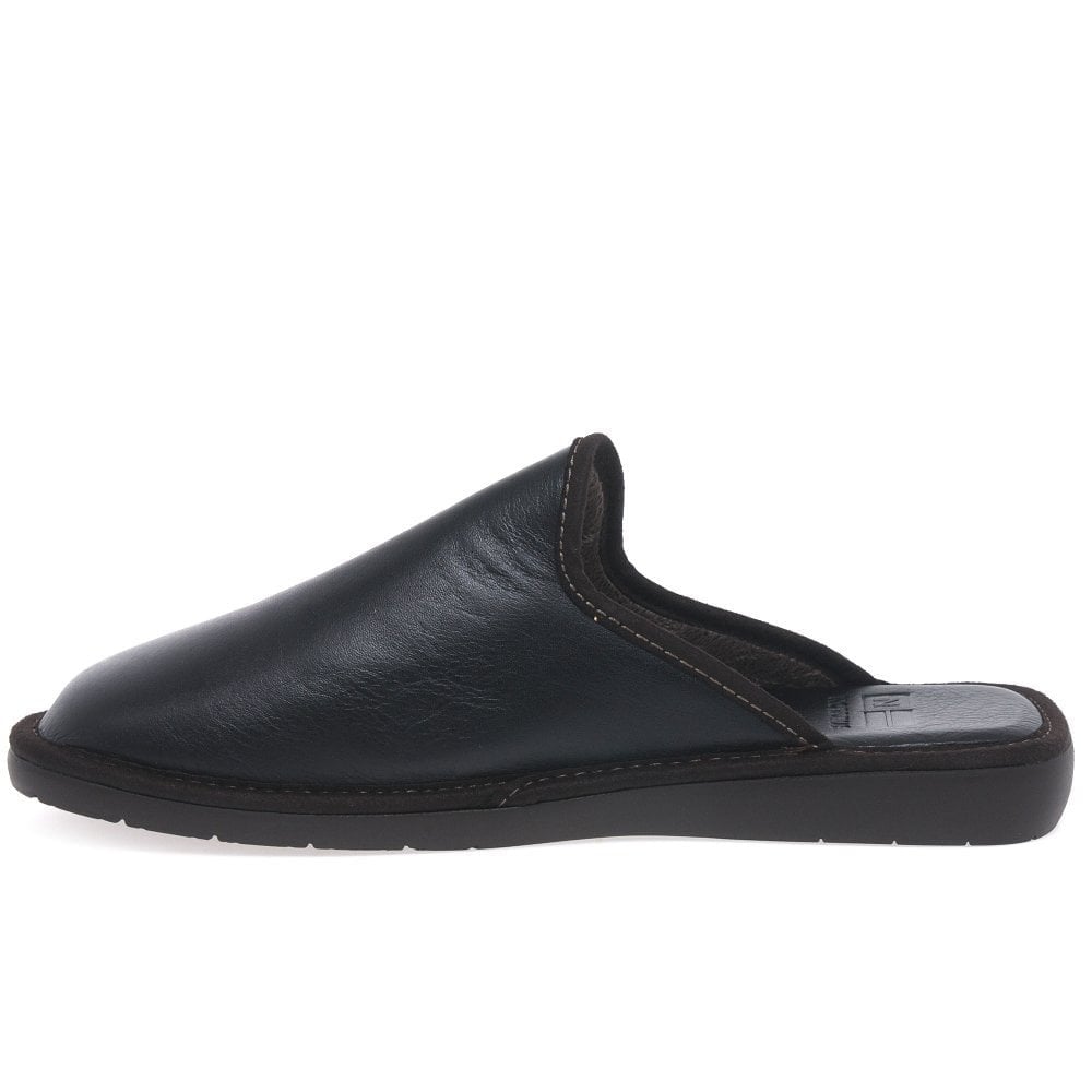 Nordikas Mens 131 Mule Leather Slipper - Negro/Black - image 003 |ww_colour=negro-black|ww_order=003|