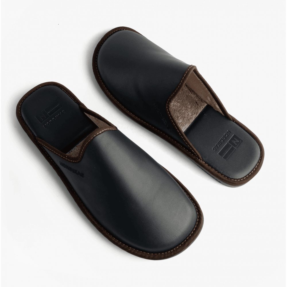Nordikas Mens 131 Mule Leather Slipper - Marino/Blue - image 002 |ww_colour=marino-blue|ww_order=002|