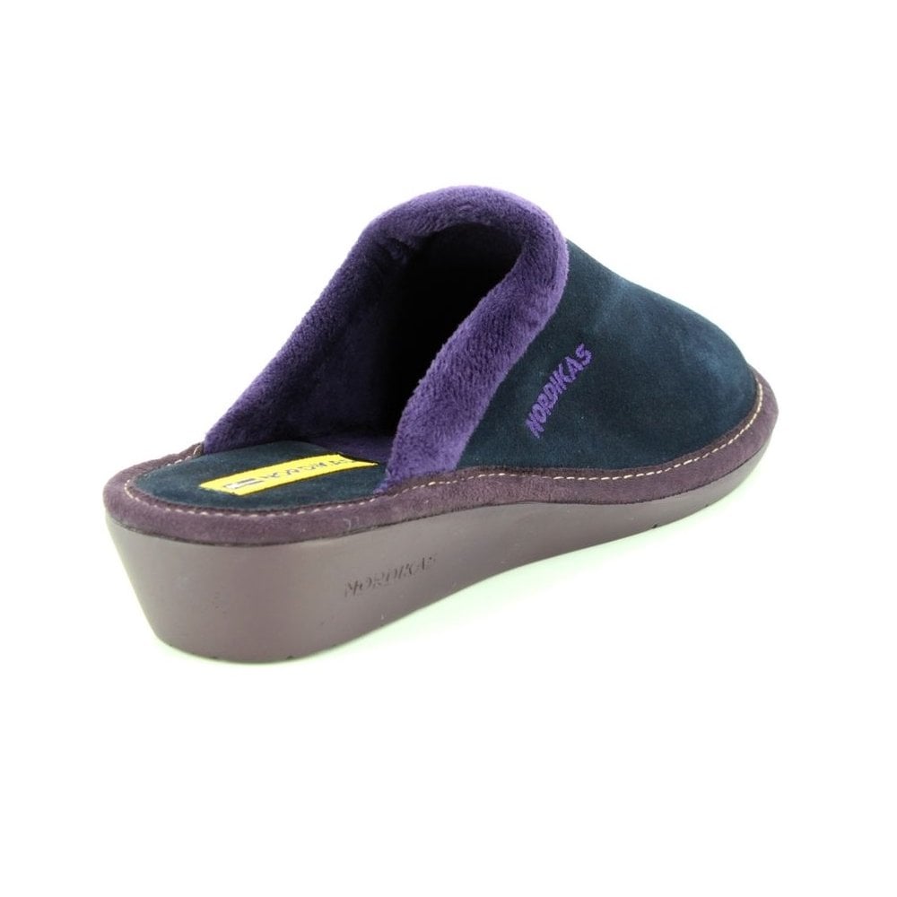 Nordikas Womens 234 Mule Suede Slipper - Marino/Blue - image 002 |ww_colour=marino-blue|ww_order=002|