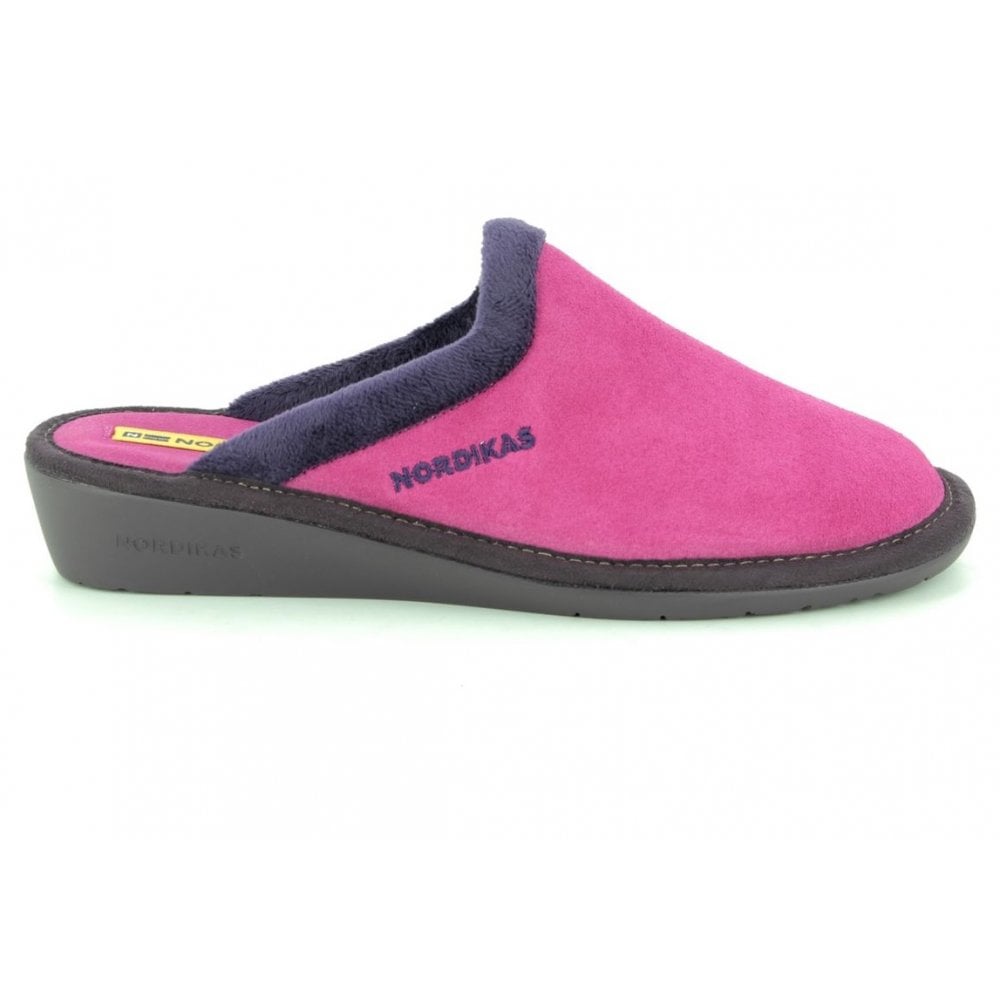 Nordikas Womens 234 Mule Suede Slipper - Fresa/Pink - image 002 |ww_colour=fresa-pink|ww_order=002|