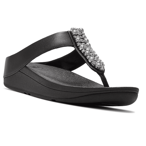 Fitflop Fino Pearls and Crystal Toe Post Sandal - Black - image 001 |ww_colour=black|ww_order=001|